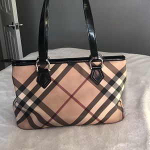 Burberry Patent Trim Nova Tote